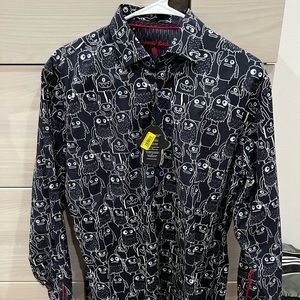 Visconti Black - Navy Blue Monsters Button down shirt